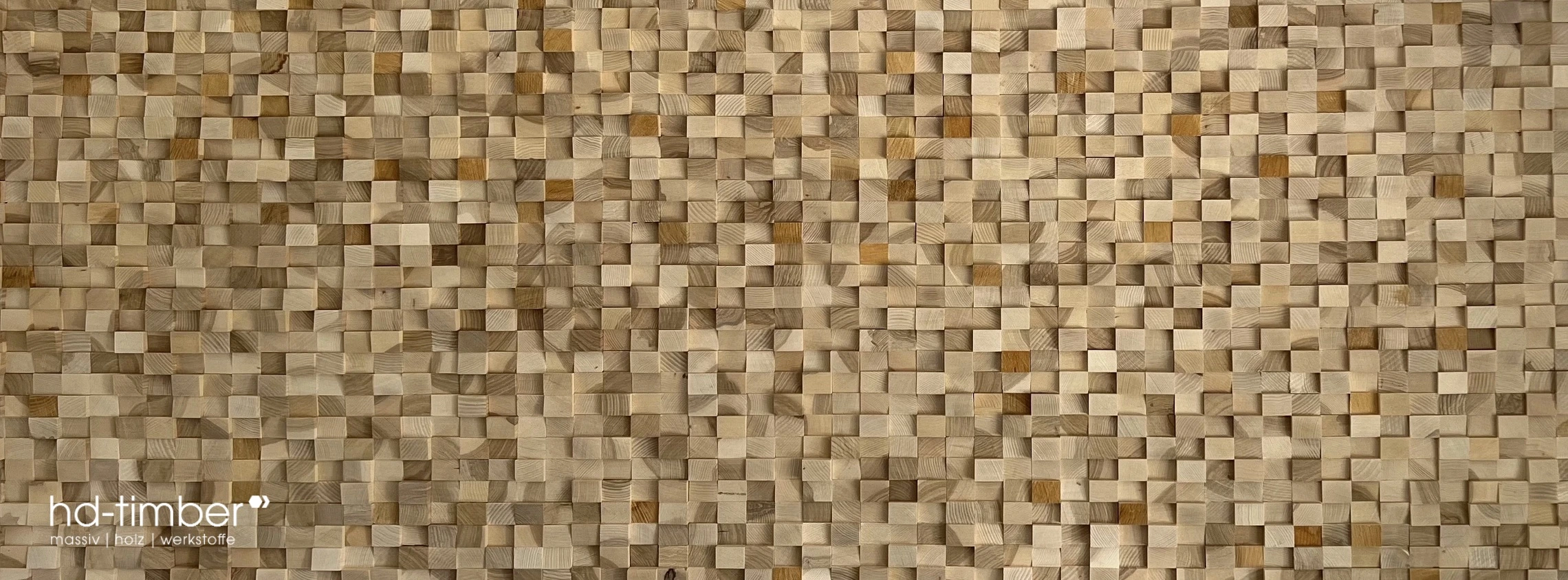 Wandverkleidung aus verwerteten Produktionsresten im Büro von HD-Timber als Beispiel nachhaltiger Holzverwendung
